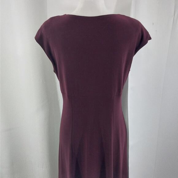 JONES WEAR DRESS! BURGUNDY RED DRAPEY, FLOWING CRISS-CROSS BODICE DRESS! SZ 12 - Picture 6 of 11